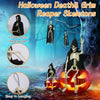 16'' Halloween Skeleton Decorations, Joints Posable with Black Cloak 4PCS