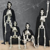 16'' Halloween Skeleton Decorations, Joints Posable with Black Cloak 4PCS