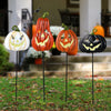 26.5'' 4 Pcs Pumpkin Spooky Smile Lantern Halloween Yard Stakes