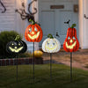 26.5'' 4 Pcs Pumpkin Spooky Smile Lantern Halloween Yard Stakes