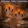 2 Pack Halloween Candelabra with LED Flameless Candles Holder