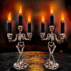 2 Pack Halloween Candelabra with LED Flameless Candles Holder