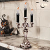 2 Pack Halloween Candelabra with LED Flameless Candles Holder