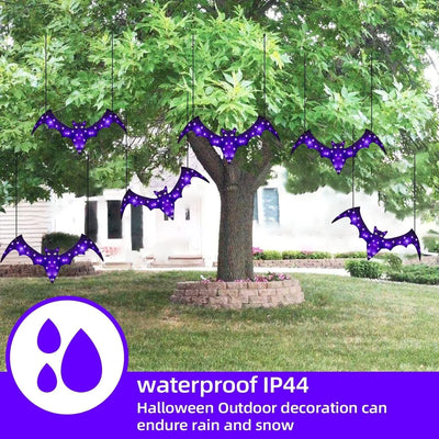 4FT Giant Bat Spooky with 80 LED Purple Lights