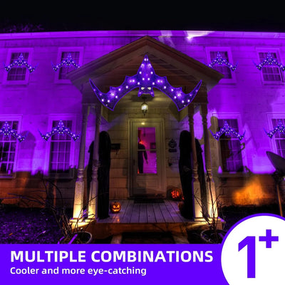 4FT Giant Bat Spooky with 80 LED Purple Lights