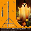 5 Ft 2 Packs Large Light-Up Ghosts with Witch Hat