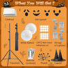 5 Ft 2 Packs Large Light-Up Ghosts with Witch Hat