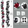 2 Pcs Halloween Garland 5.74 ft Rose Vines with Fall Leaves