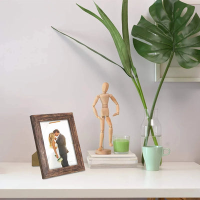 Nuolan Picture Frame Wood Patten Rustic Brown