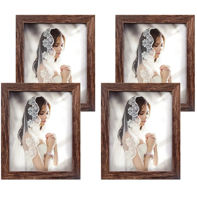 Nuolan Picture Frame Wood Patten Rustic Brown